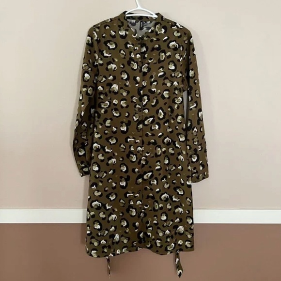 NWOT Vero Moda Long Sleeve Leopard Print Dress Medium - Picture 5 of 7
